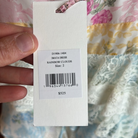 Loveshackfancy Imata Floral Silk Asymmetric-Ruffle Mini Dress - Picture 4 of 5